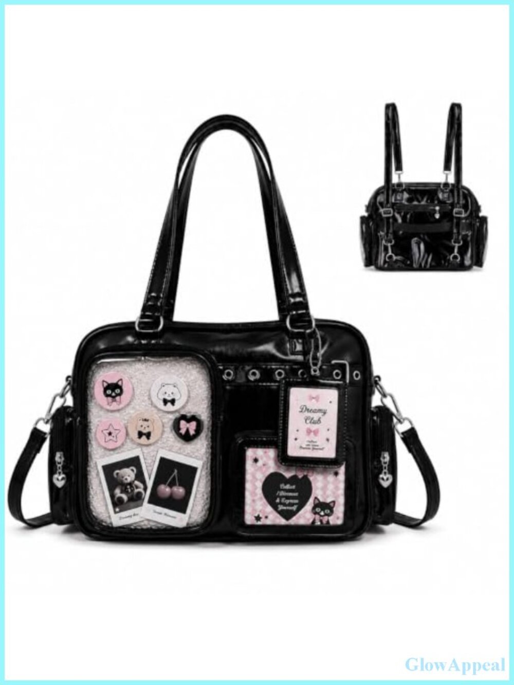 Ita Bag Japanese Style Pin Display Crossbody Messenger Bag
